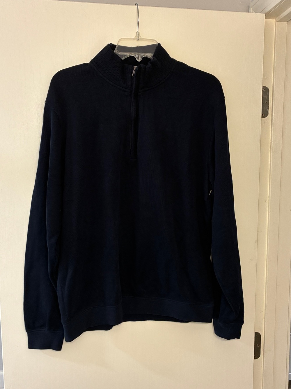 Men's Cutter & Buck Navy Quarter-Zip 100% Cotton Pullover Sweater